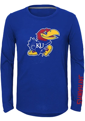 Kansas Jayhawks Youth Blue Trainer Long Sleeve T-Shirt