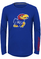 Kansas Jayhawks Youth Blue Trainer Long Sleeve T-Shirt