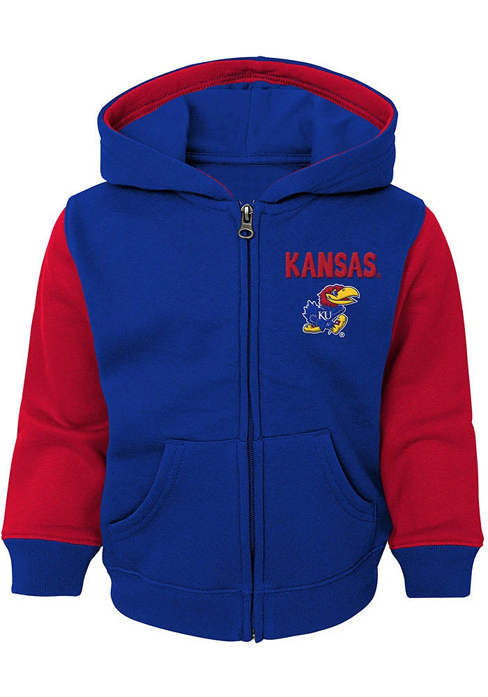 Kansas Jayhawks Toddler Full Zip Stadium Long Sleeve Sweatshirt - Blue