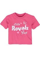 Kansas City Royals Infant Girls Girly Fan Short Sleeve T-Shirt Pink