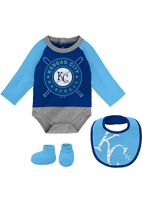 Kansas City Royals Baby Blue Dugout Dude Set One Piece with Bib