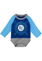Kansas City Royals Baby Blue Dugout Dude Set One Piece with Bib