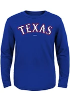 Texas Rangers Baby Blue Wordmark Long Sleeve T-Shirt