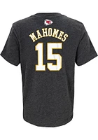 Patrick Mahomes Kansas City Chiefs Youth Charcoal Name and Number Player Tee