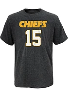 Patrick Mahomes Kansas City Chiefs Youth Charcoal Name and Number Player Tee