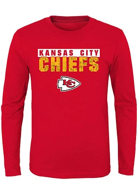 Kansas City Chiefs Youth Red Bar Code Long Sleeve T-Shirt