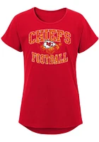 Kansas City Chiefs Girls Red Flower Power Short Sleeve Tee