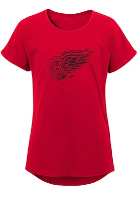 Detroit Red Wings Girls Energized Dolman Short Sleeve Tee