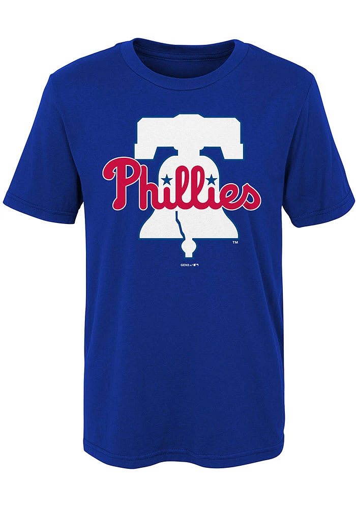 Philadelphia Phillies Youth Blue Iconic Logo Short Sleeve T-Shirt