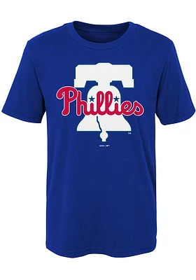 Philadelphia Phillies Youth Blue Iconic Logo Short Sleeve T-Shirt