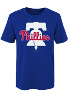Philadelphia Phillies Youth Blue Iconic Logo Short Sleeve T-Shirt