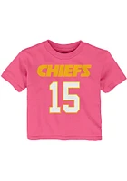 Patrick Mahomes Kansas City Chiefs Infant Girls Name and Number Short Sleeve T-Shirt Pink