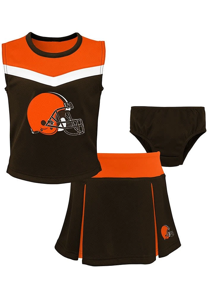 Cleveland Browns Girls Brown Spirit Cheer Set