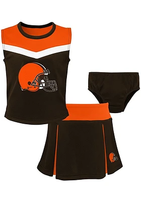 Cleveland Browns Girls Brown Spirit Cheer Set