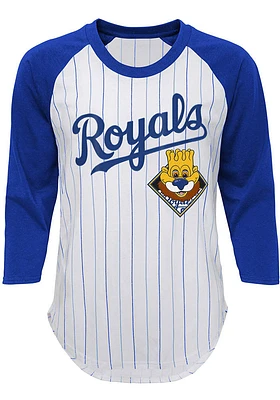 Slugger  Outer Stuff Kansas City Royals Girls White Wannabe a Winner Long Sleeve T-shirt