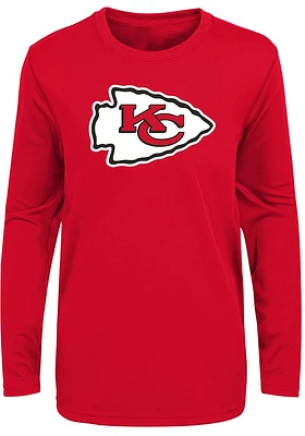 Kansas City Chiefs Youth Red Primary Logo Long Sleeve T-Shirt