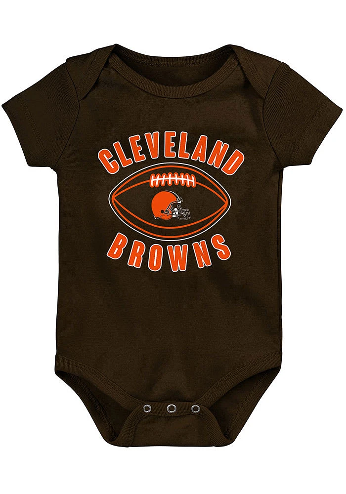 Cleveland Browns Baby Brown Little Kicker Short Sleeve One Piece