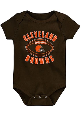 Cleveland Browns Baby Brown Little Kicker Short Sleeve One Piece