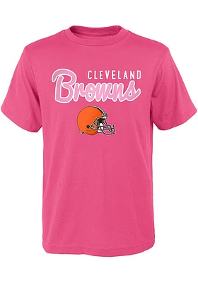 Cleveland Browns Toddler Girls Pink Big Game Short Sleeve T-Shirt