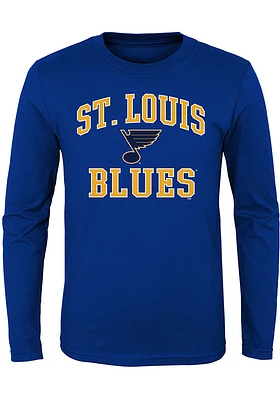St Louis Blues Boys Blue #1 Design Long Sleeve T-Shirt