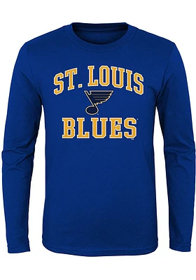 St Louis Blues Youth Blue #1 Design Long Sleeve T-Shirt
