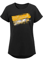 Pittsburgh Pirates Girls Black Brush Stroke Short Sleeve Tee