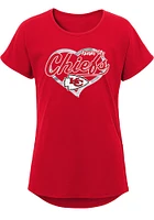 Kansas City Chiefs Girls Red Best Life Dolman Short Sleeve Tee