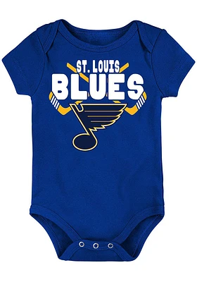 St Louis Blues Baby Blue Front Cross Design Short Sleeve One Piece