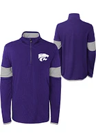 K-State Wildcats Youth Purple Field Long Sleeve Quarter Zip Shirt