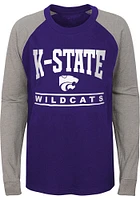 K-State Wildcats Youth Purple Classic Raglan Long Sleeve Fashion T-Shirt