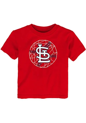 St Louis Cardinals Toddler Red Digi Ball Short Sleeve T-Shirt