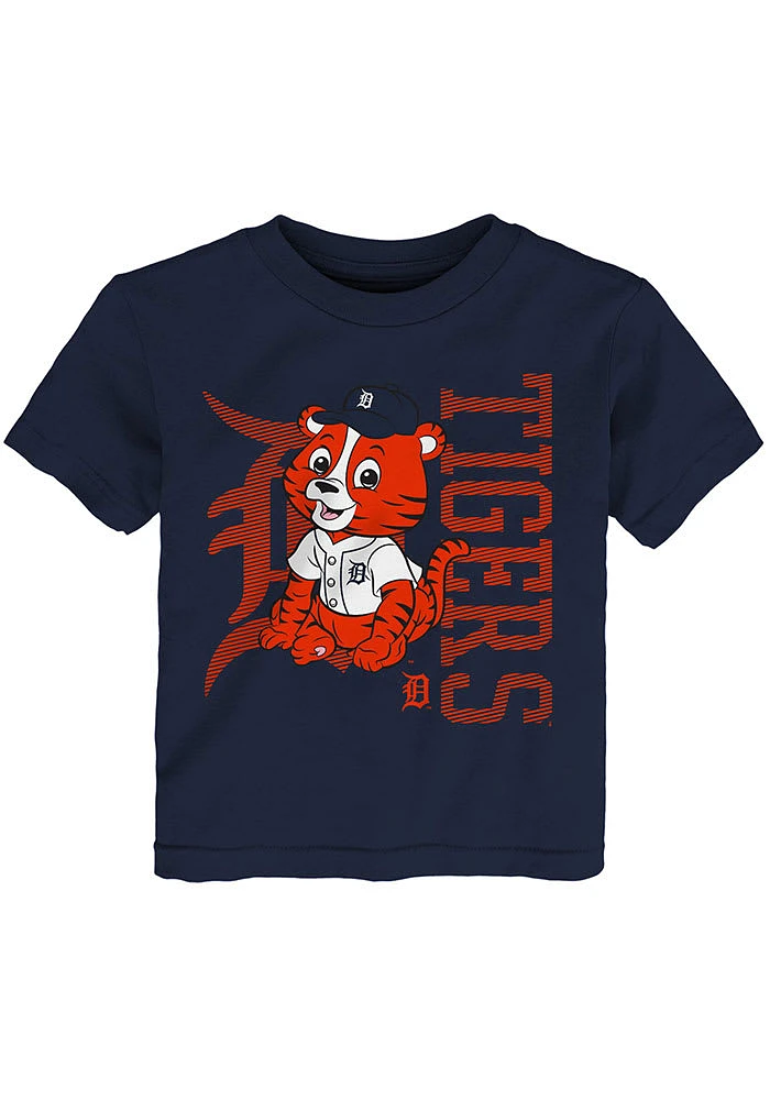 Paws Outer Stuff Detroit Tigers Toddler Navy Blue Baby Mascot Short Sleeve T-Shirt