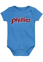 Philadelphia Phillies Baby Light Blue Road Wordmark Short Sleeve One Piece