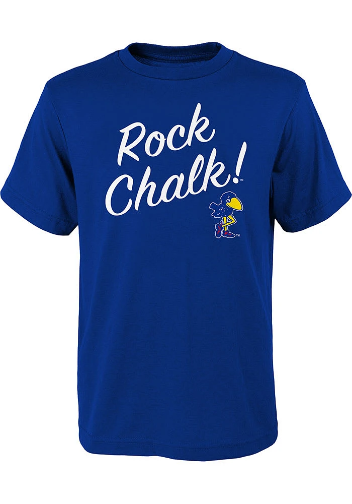 Kansas Jayhawks Youth Blue Vault Slogan Short Sleeve T-Shirt