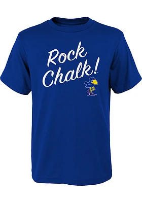 Kansas Jayhawks Youth Blue Vault Slogan Short Sleeve T-Shirt