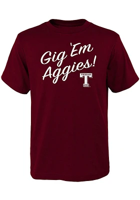 Texas A&M Aggies Youth Maroon Vault Slogan Short Sleeve T-Shirt