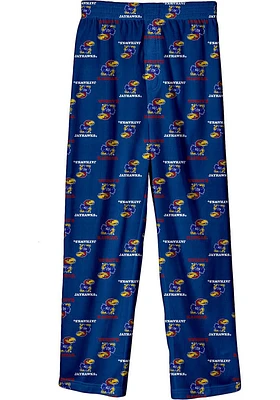 Kansas Jayhawks Boys Blue All Over Sleep Pants
