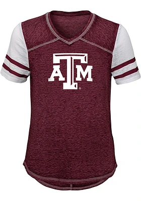 Texas A&M Aggies Girls Maroon School Spirit Short Sleeve Fashion T-Shirt