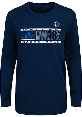 Dallas Mavericks Youth Navy Blue Run the Max Long Sleeve T-Shirt