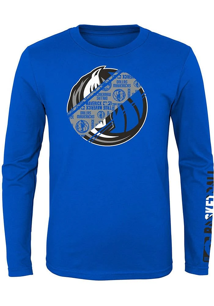 Dallas Mavericks Youth Blue Swerve It Up Long Sleeve T-Shirt