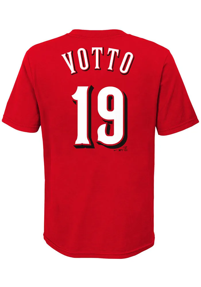 Joey Votto Cincinnati Reds Youth Red Name Number Player Tee