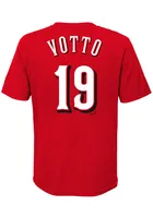 Joey Votto  Cincinnati Reds Boys Red Name and Number Short Sleeve T-Shirt