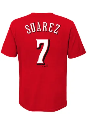 Eugenio Suarez Cincinnati Reds Youth Red Name Number Player Tee