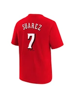 Eugenio Suarez Cincinnati Reds Youth Red Name Number Player Tee