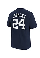 Miguel Cabrera Detroit Tigers Youth Navy Blue Name and Number Player Tee