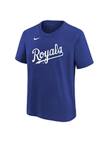 Salvador Perez  Kansas City Royals Boys Blue Name and Number Short Sleeve T-Shirt