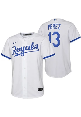 Salvador Perez  Kansas City Royals Boys White Home Baseball Jersey