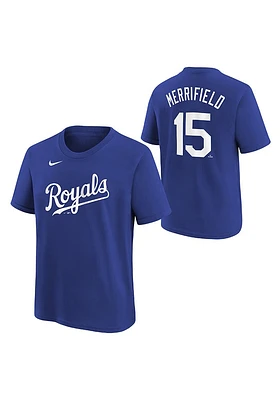Whit Merrifield Kansas City Royals Youth Blue Name and Number Player Tee