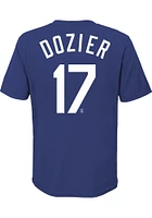 Hunter Dozier Kansas City Royals Youth Blue Name Number Player Tee
