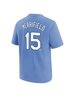 Whit Merrifield Kansas City Royals Youth Light Blue Name Number Player Tee